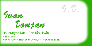 ivan domjan business card