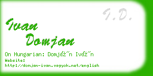 ivan domjan business card